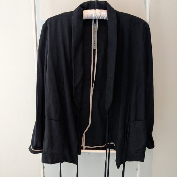 Rare Raquel Allegra Linen Blazer (Black, size 0 / XS) - Picture 1 of 4